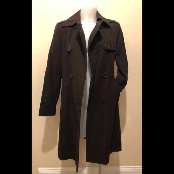GAP LONGLINE BUTTON BELTED BROWN COAT🧥size S - Picture 16 of 17